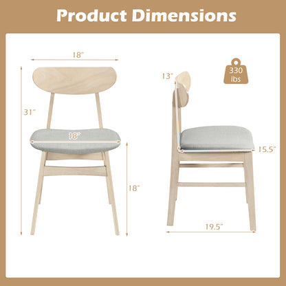 Fabric Upholstered Dining Chair Set, 2 Natural Armless Kitchen Chairs Dining Chairs at Gallery Canada