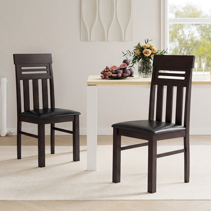 Dining Chairs High Back Dining Room Chairs Set of 2, Brown Dining Chairs at Gallery Canada