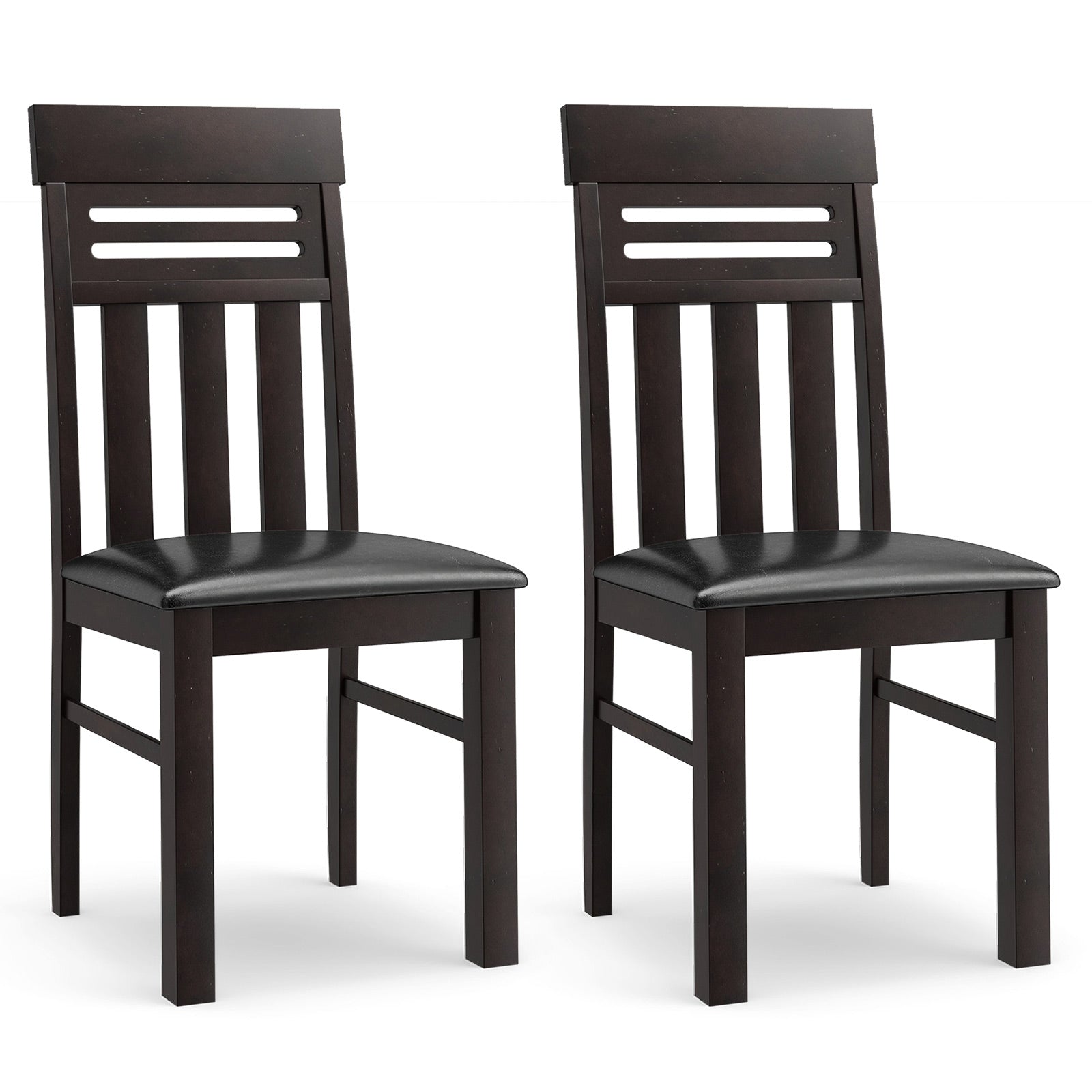 Dining Chairs High Back Dining Room Chairs Set of 2, Brown Dining Chairs at Gallery Canada