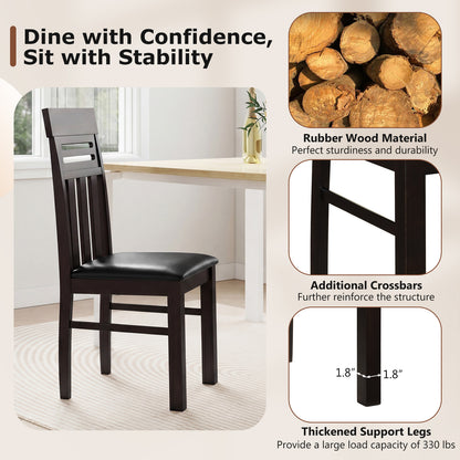 Dining Chairs High Back Dining Room Chairs Set of 2, Brown Dining Chairs at Gallery Canada