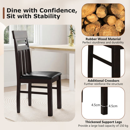 Dining Chairs High Back Dining Room Chairs Set of 2, Brown Dining Chairs at Gallery Canada