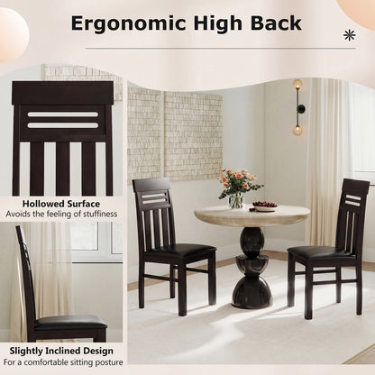 Dining Chairs High Back Dining Room Chairs Set of 2, Brown Dining Chairs at Gallery Canada