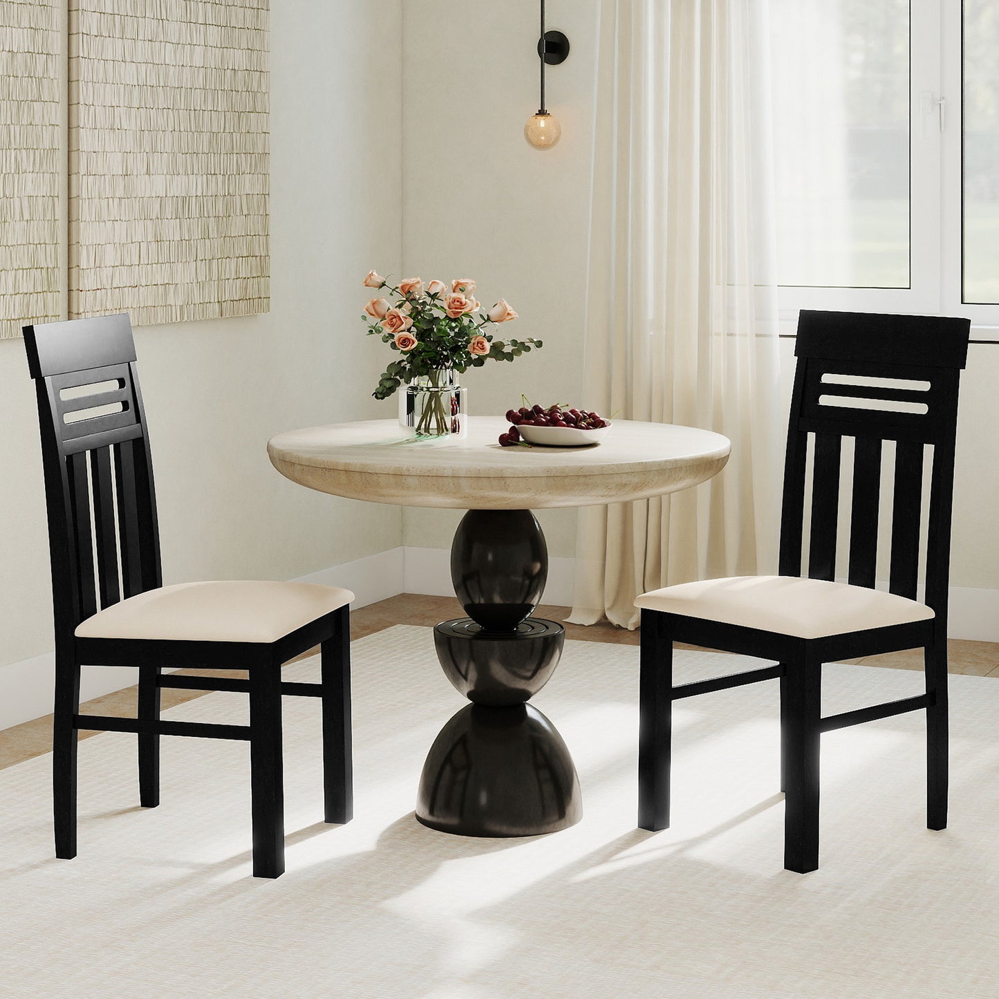 Dining Chairs High Back Dining Room Chairs Set of 2, Black Dining Chairs at Gallery Canada