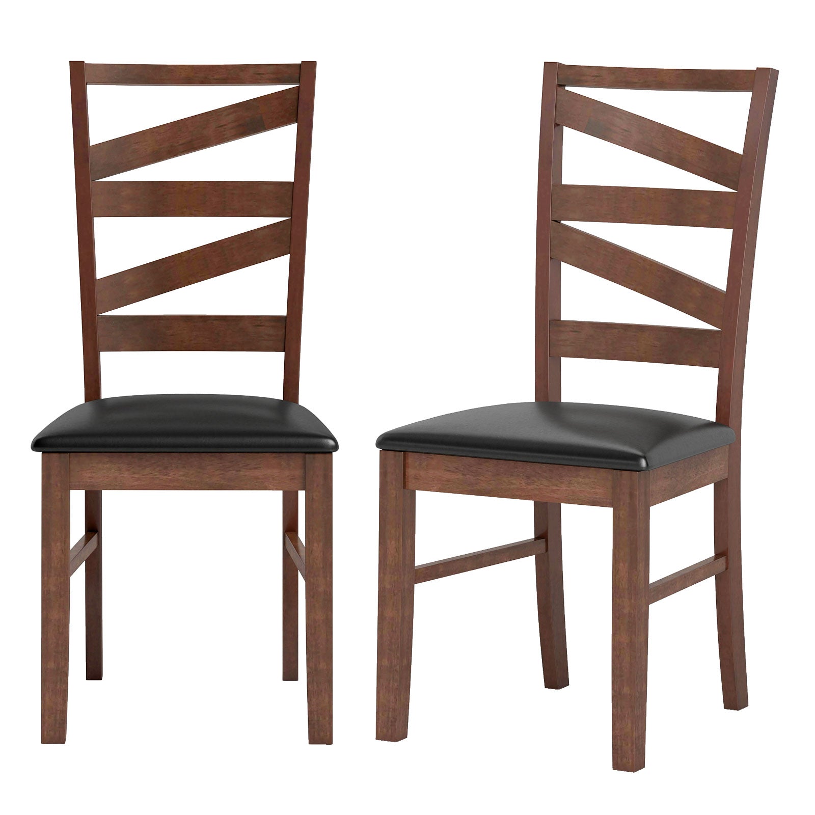 Dining Chairs Set of 2 Kitchen Side Chairs with Rubber Wood Legs, Walnut Dining Chairs Walnut at Gallery Canada