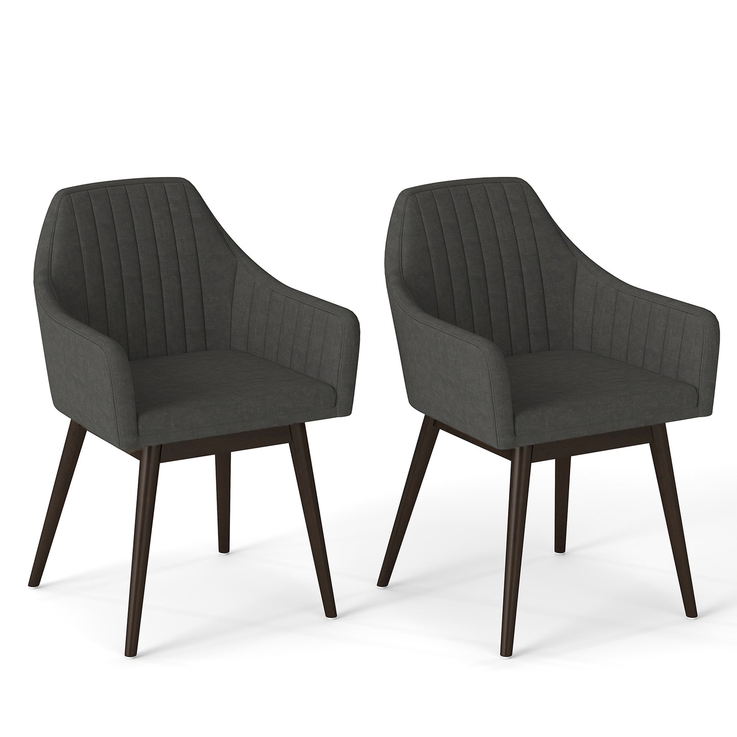 Dining Chairs Set of 2 Upholstered Accent Chairs with Comfy Padded Backrest and Seat, Black Dining Chairs Black at Gallery Canada