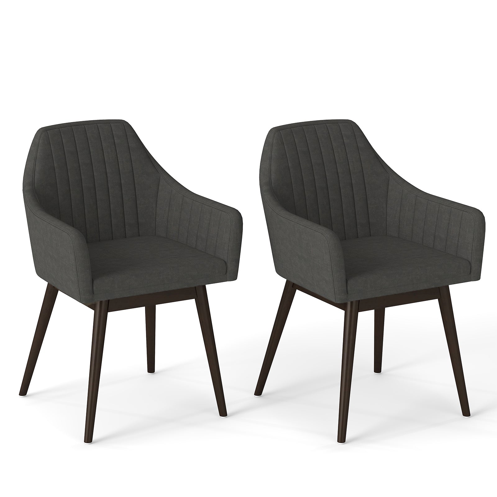 Dining Chairs Set of 2 Upholstered Accent Chairs with Comfy Padded Backrest and Seat, Black Dining Chairs Black at Gallery Canada