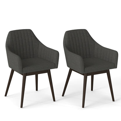 Dining Chairs Set of 2 Upholstered Accent Chairs with Comfy Padded Backrest and Seat, Black Dining Chairs at Gallery Canada