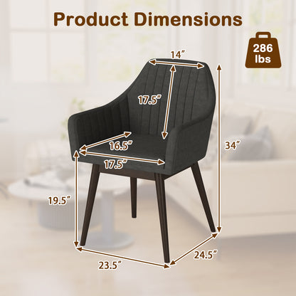 Dining Chairs Set of 2 Upholstered Accent Chairs with Comfy Padded Backrest and Seat, Black Dining Chairs at Gallery Canada