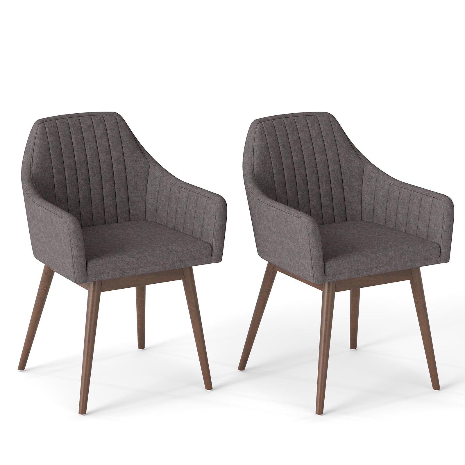 Dining Chairs Set of 2 Upholstered Accent Chairs with Comfy Padded Backrest and Seat, Gray Dining Chairs Gray at Gallery Canada