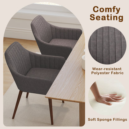 Dining Chairs Set of 2 Upholstered Accent Chairs with Comfy Padded Backrest and Seat, Gray Dining Chairs at Gallery Canada