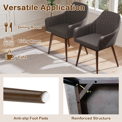 Dining Chairs Set of 2 Upholstered Accent Chairs with Comfy Padded Backrest and Seat, Gray Dining Chairs at Gallery Canada