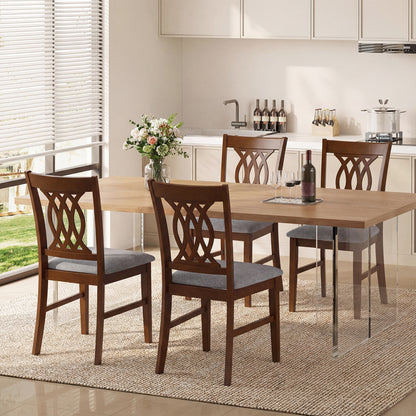 Set of 2 Dining Chairs with Padded Seat, Walnut Dining Chairs at Gallery Canada