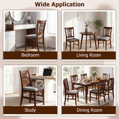Set of 2 Dining Chairs with Padded Seat, Walnut Dining Chairs at Gallery Canada