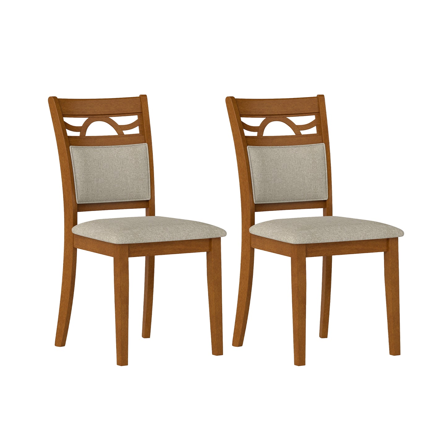 Set of 2 Dining Chairs, Rubber Wood Frame Dining Chairs Brown at Gallery Canada