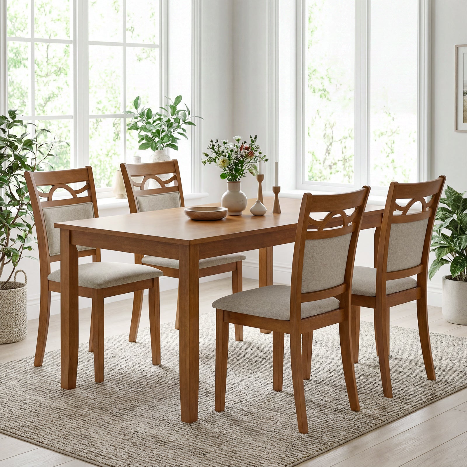 Set of 2 Dining Chairs, Rubber Wood Frame Dining Chairs at Gallery Canada