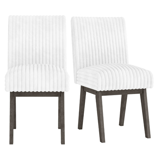 Dining Chairs Set of 2 Fabric Upholstered Kitchen Chairs with Padded Seatand Rubber Wood Legs-Grey, Black & Gray Dining Chairs Black & Gray at Gallery Canada