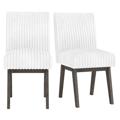 Dining Chairs Set of 2 Fabric Upholstered Kitchen Chairs with Padded Seatand Rubber Wood Legs-Grey, Black & Gray Dining Chairs at Gallery Canada