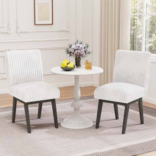 Dining Chairs Set of 2 Fabric Upholstered Kitchen Chairs with Padded Seatand Rubber Wood Legs-Grey, Black & Gray Dining Chairs Black & Gray at Gallery Canada