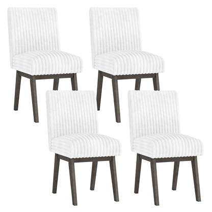 Dining Chairs Set of 2/4 Fabric Upholstered Kitchen Chairs w/ Padded Seat Rubber Wood Legs & Channel Tufted Backrest Modern Armless Side Chairs for Living Room Dining Room Restaurant, Black & Gray Dining Chairs Black & Gray at Gallery Canada