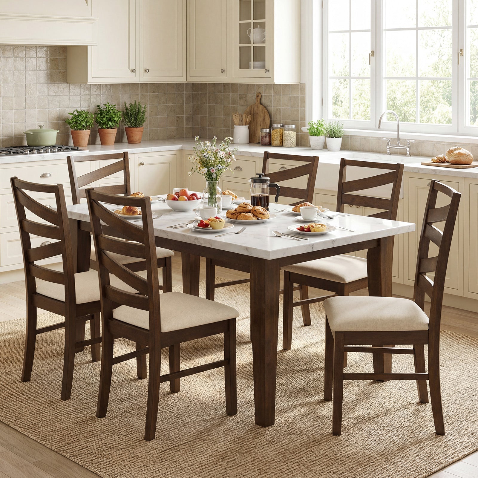 Dining Chairs Set Of 2, Rubber Wood Frames, Brown Dining Chairs at Gallery Canada