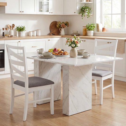 Dining Chairs Set of 2, Rubber Wood Frames, White Dining Chairs White at Gallery Canada