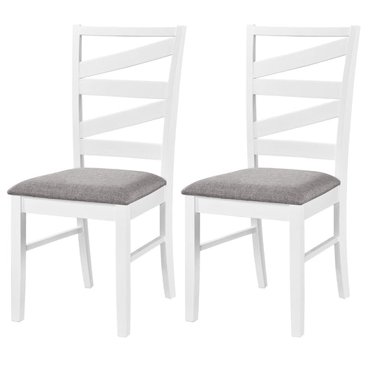 Dining Chairs Set of 2, Rubber Wood Frames, White Dining Chairs White at Gallery Canada