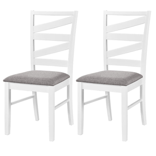 Dining Chairs Set of 2, Rubber Wood Frames, White