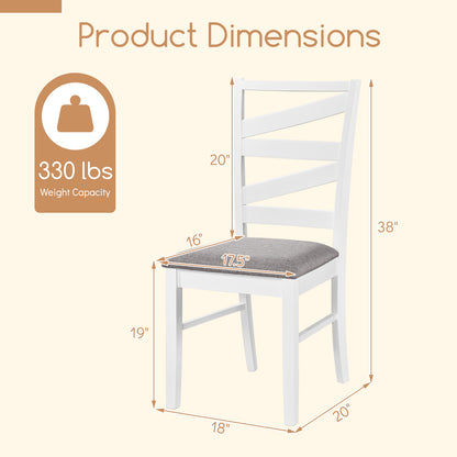 Dining Chairs Set of 2, Rubber Wood Frames, White Dining Chairs at Gallery Canada