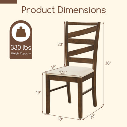 Dining Chairs, Set of 4, Rubber Wood Frames, Brown Dining Chairs at Gallery Canada