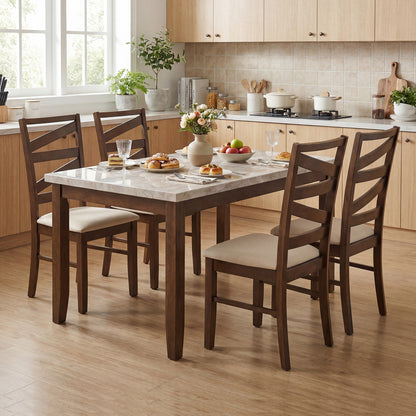 Dining Chairs, Set of 4, Rubber Wood Frames, Brown Dining Chairs at Gallery Canada