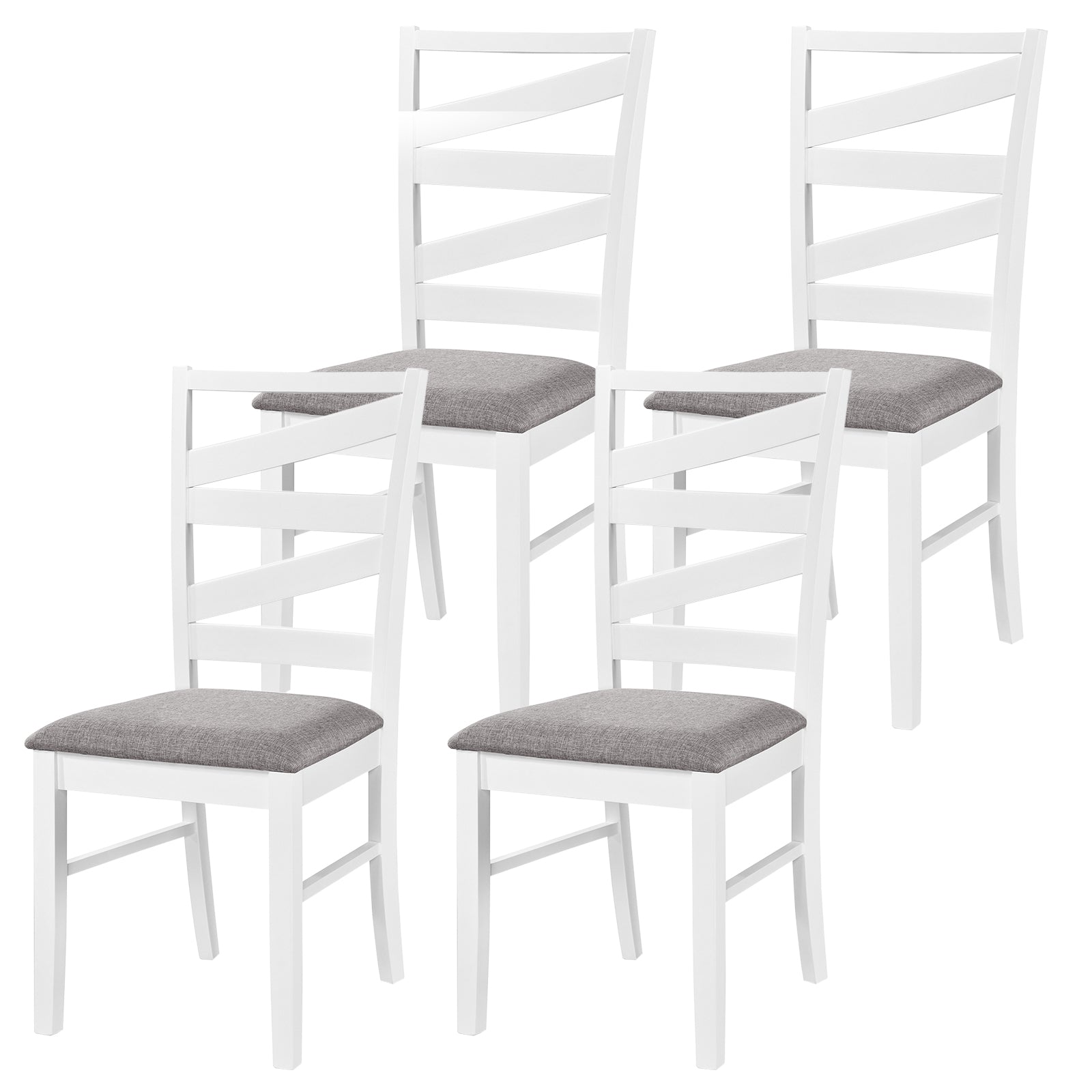 Dining Chairs Set Of 4, Rubber Wood Frames, White Dining Chairs White at Gallery Canada