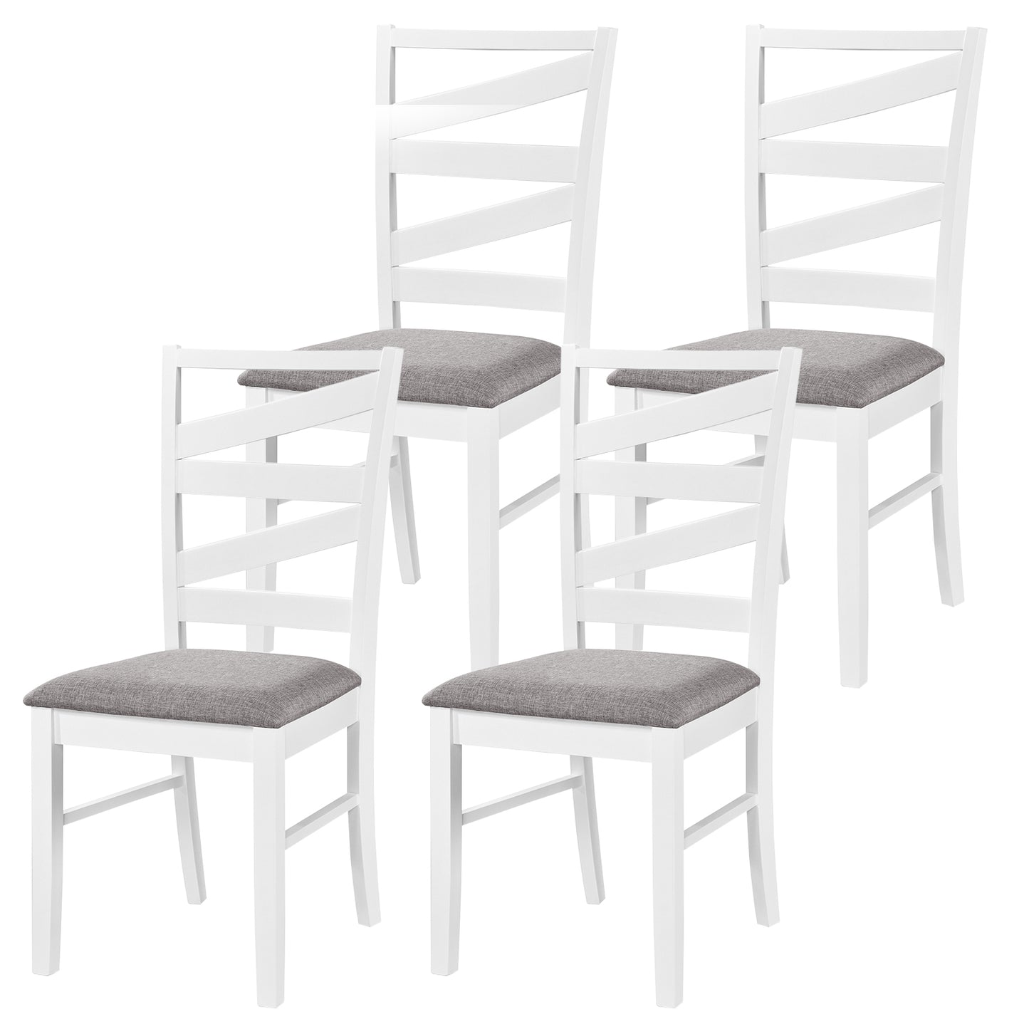 Dining Chairs Set Of 4, Rubber Wood Frames, White Dining Chairs White at Gallery Canada