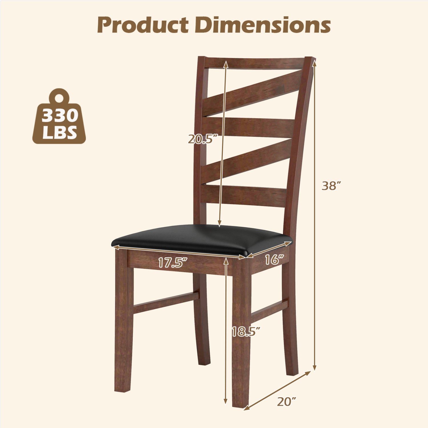 Dining Chairs Set of 2, Kitchen Side Chairs, Walnut Dining Chairs at Gallery Canada