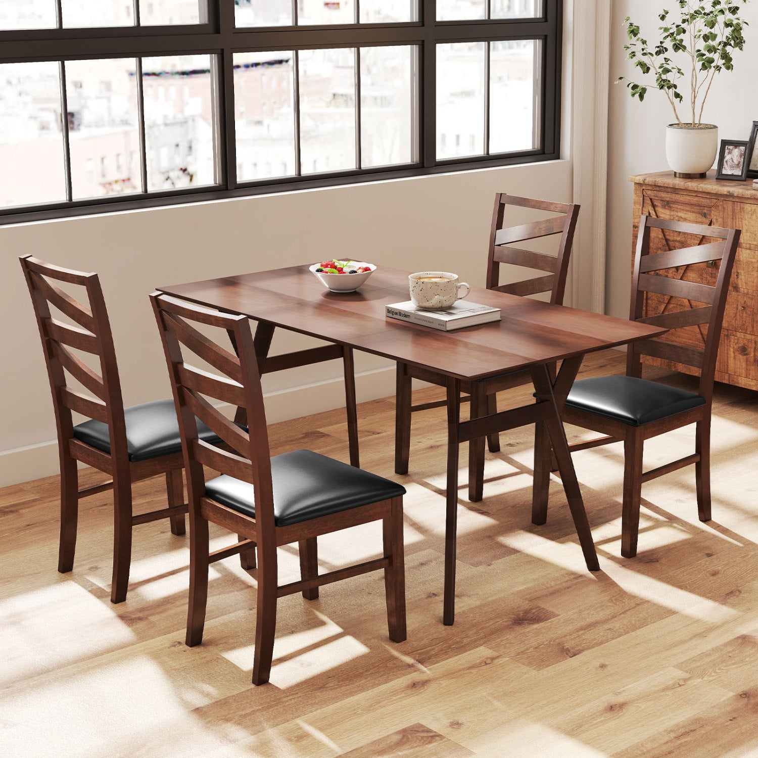 Dining Chairs Set of 2, Kitchen Side Chairs, Walnut Dining Chairs at Gallery Canada