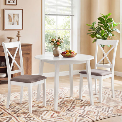 Rubber Wood Dining Chairs Set of 4, With Padded Seat, White Dining Chairs at Gallery Canada