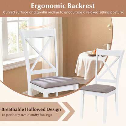 Rubber Wood Dining Chairs Set of 4, With Padded Seat, White Dining Chairs at Gallery Canada