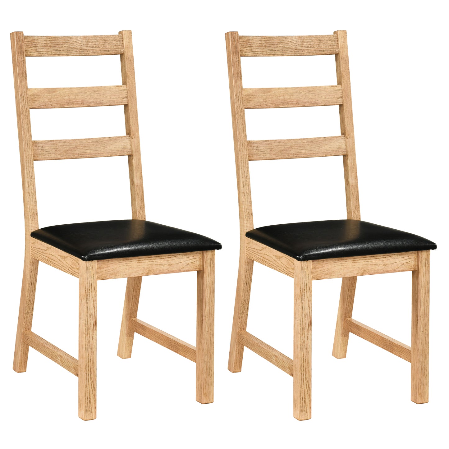 Farmhouse Dining Chairs Set Of 2, Hollowed Backrest, Natural Dining Chairs at Gallery Canada