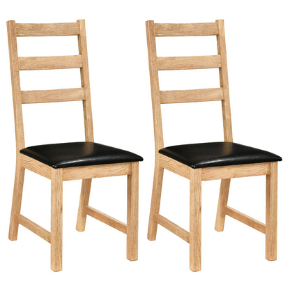 Farmhouse Dining Chairs Set Of 2, Hollowed Backrest, Natural Dining Chairs at Gallery Canada