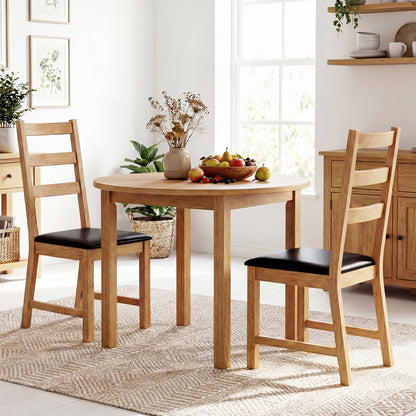 Farmhouse Dining Chairs Set Of 2, Hollowed Backrest, Natural Dining Chairs at Gallery Canada