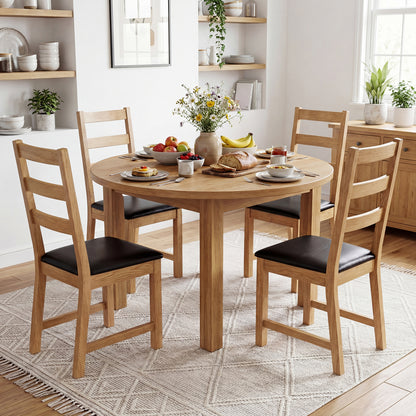 Farmhouse Dining Chairs Set Of 2, Hollowed Backrest, Natural Dining Chairs at Gallery Canada