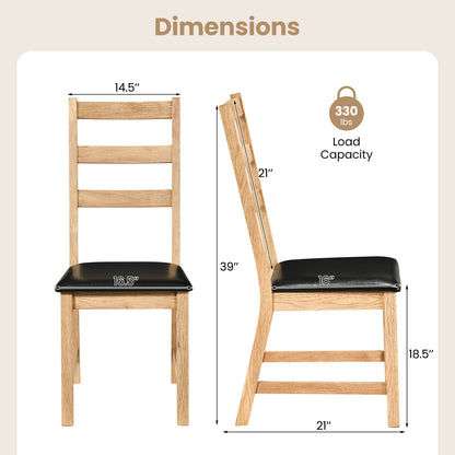 Farmhouse Dining Chairs Set Of 2, Hollowed Backrest, Natural Dining Chairs at Gallery Canada