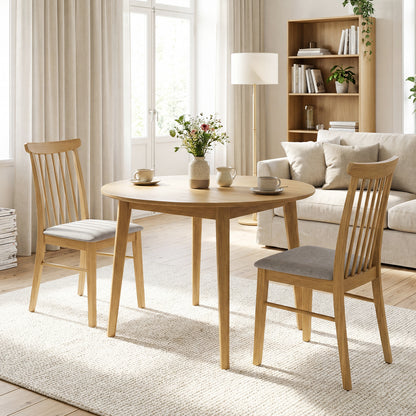 Fabric Upholstered Dining Chairs, Set of 2, Rubber Wood Frame, Natural Dining Chairs at Gallery Canada
