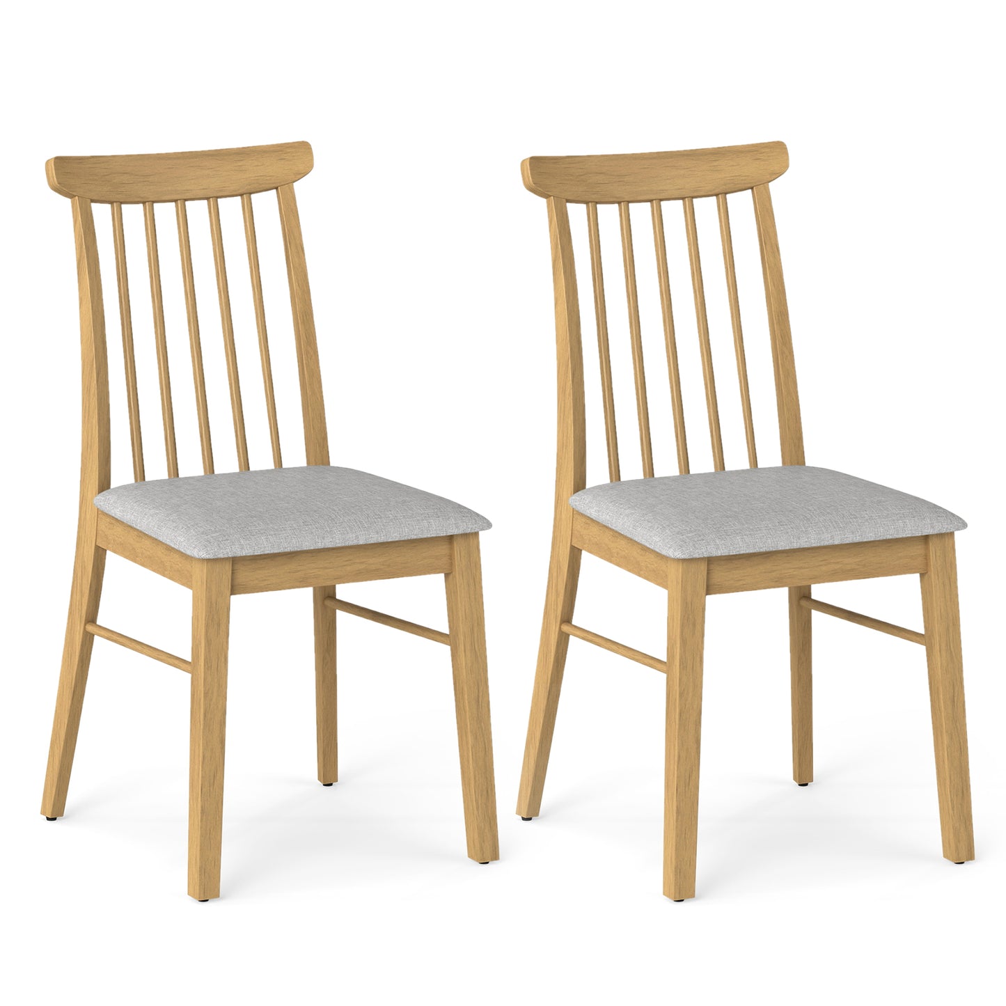 Fabric Upholstered Dining Chairs, Set of 2, Rubber Wood Frame, Natural Dining Chairs Natural at Gallery Canada