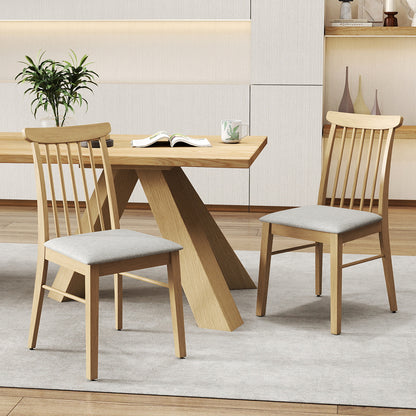 Fabric Upholstered Dining Chairs, Set of 4, Rubber Wood Frame, Natural Dining Chairs at Gallery Canada