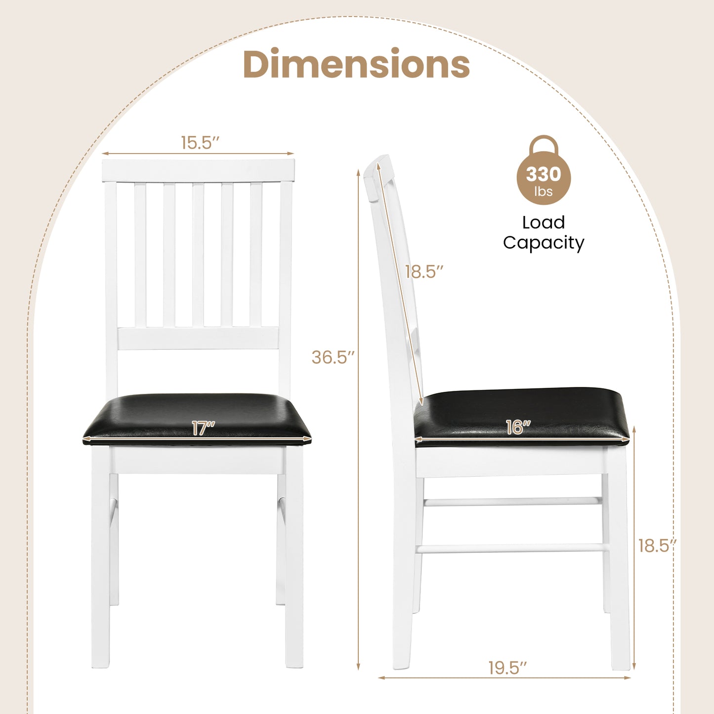Modern Mid Century Dining Chairs Set Of 2, White Dining Chairs at Gallery Canada