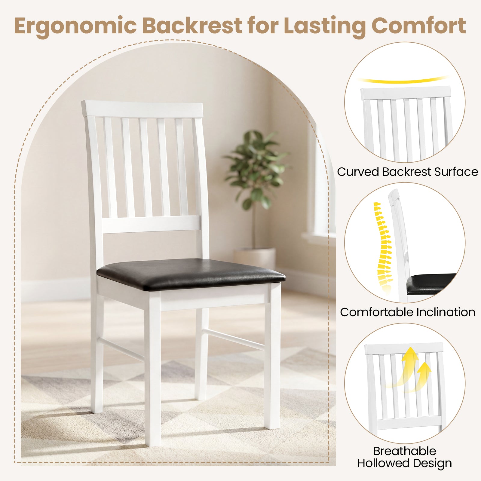 Modern Mid Century Dining Chairs Set Of 2, White Dining Chairs at Gallery Canada