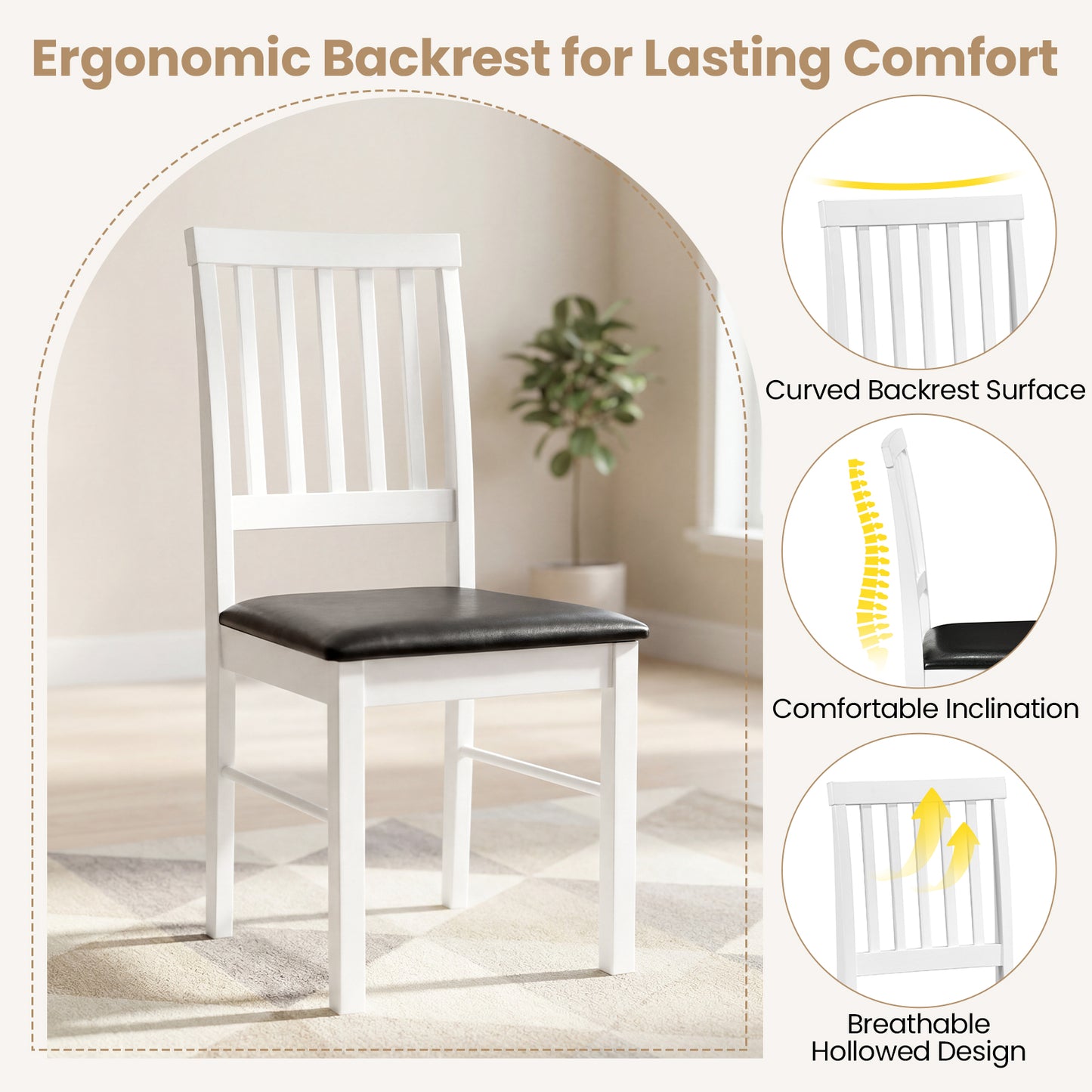Modern Mid Century Dining Chairs Set Of 2, White Dining Chairs at Gallery Canada