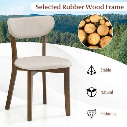 Dining Chairs Set of 4, Solid Rubber Wood Frame, White Dining Chairs at Gallery Canada
