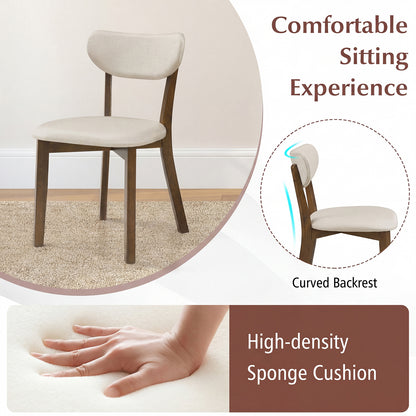 Dining Chairs Set of 4, Solid Rubber Wood Frame, White Dining Chairs at Gallery Canada