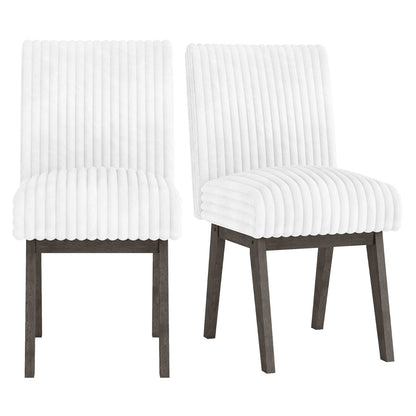 Dining Chairs Set of 2 Fabric Upholstered Kitchen Chairs with Padded Seatand Rubber Wood Legs-Grey, Black & Gray Dining Chairs Black & Gray at Gallery Canada